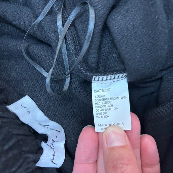 Petal &‎ Pup Marnie Tank & Wide Leg Pants Linen Set in Black Size L New - Picture 7 of 9